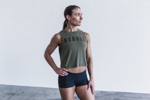 Nobull Muscle Classic Colors Muskelshirt Damen Grün | 94830-ZNSG