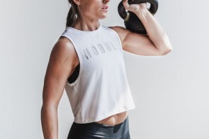Nobull Muscle Classic Colors Muskelshirt Damen Weiß | 47365-SDLP