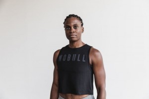 Nobull Muscle Classic Colors Muskelshirt Damen Schwarz | 34025-KRYQ