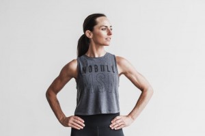 Nobull Muscle Madison Muskelshirt Damen Tiefesgrau | 23815-EVTK