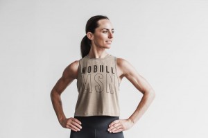 Nobull Muscle Madison Muskelshirt Damen Braun | 19657-BAXN