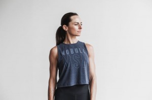 Nobull Muscle Madison Muskelshirt Damen Navy | 81365-MPAC