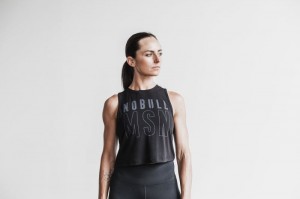 Nobull Muscle Madison Muskelshirt Damen Schwarz | 73015-DRKV
