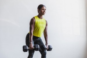 Nobull Muscle Neon Muskelshirt Damen Gelb | 16053-ZHDG