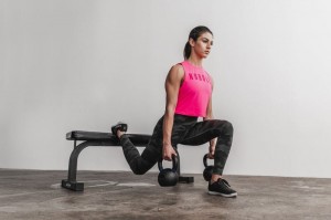 Nobull Muscle Neon Muskelshirt Damen Rosa | 40318-JPIS
