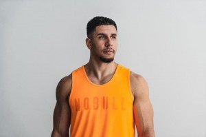 Nobull Neon Muskelshirt Herren Orange | 58347-SAMJ