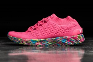 Nobull Neon Swirl Knit Laufschuhe Herren Rosa | 46719-YBVF