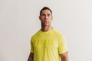 Nobull Neon T-shirts Herren Gelb | 58430-TAEV