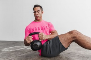 Nobull Neon T-shirts Herren Rosa | 14769-GOHQ