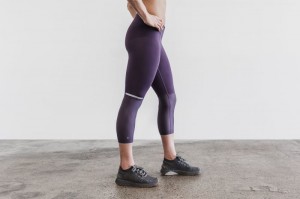 Nobull Pace Crop Strumpfhose Damen Braun | 47359-KUVZ