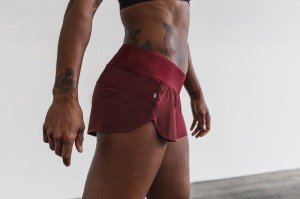 Nobull Pace Kurze Hose Damen Rot | 01258-UTOG