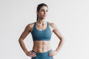 Nobull Pace Sport BH Damen Blau | 76415-KNPT