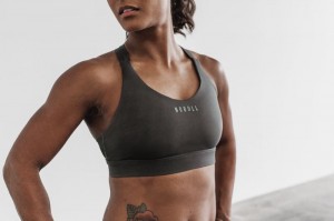 Nobull Pace Sport BH Damen Dunkelgrau | 28567-WZIB