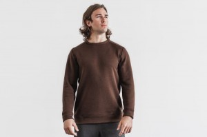 Nobull Performance Crew Sweatshirts Herren Braun | 06423-SWJM