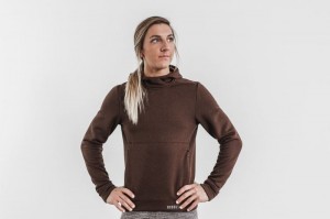 Nobull Performance Pullover Hoodie Damen Braun | 48173-KAFY
