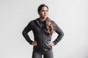 Nobull Performance Zip-Up Hoodie Damen Tiefesgrau | 92814-RQMF
