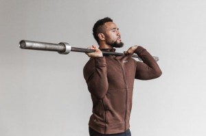 Nobull Performance Zip-Up Hoodie Herren Braun | 63472-MOBJ