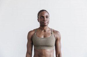 Nobull Plush Heather Sport BH Damen Braun | 84321-OJUM