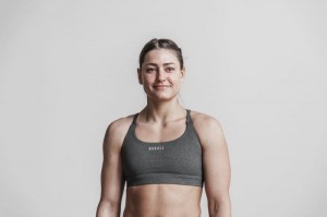 Nobull Plush Heather Sport BH Damen Grau | 49507-VRBW