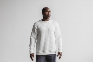 Nobull Quilted Crew Pullover Herren Weiß | 98641-FCBU