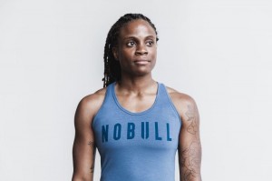 Nobull Racerback Bright Colors Muskelshirt Damen Blau | 84502-QHDZ