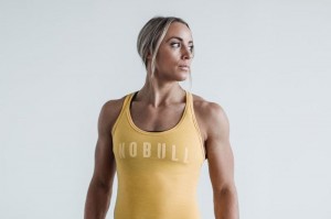 Nobull Racerback Bright Colors Muskelshirt Damen Gelb | 83921-IXKS