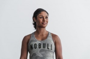 Nobull Racerback Camo Muskelshirt Damen Camouflage | 37180-OCEM