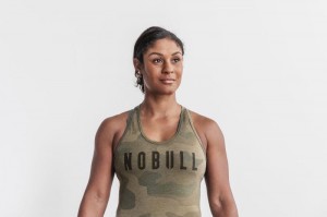 Nobull Racerback Camo Muskelshirt Damen Camouflage | 21807-YQPB