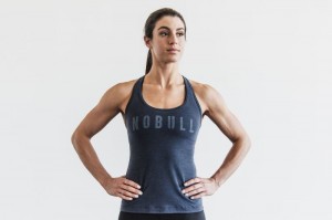 Nobull Racerback Classic Colors Muskelshirt Damen Navy | 39847-CBMV