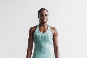 Nobull Racerback Seasonal Colors Muskelshirt Damen Blau | 84931-WCYA