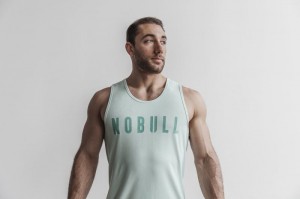 Nobull Seasonal Colors Muskelshirt Herren Mintfarben | 83245-HNEA