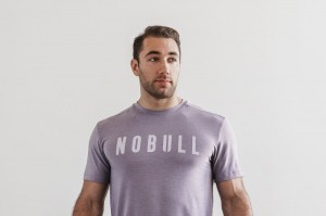 Nobull Seasonal Colors T-shirts Herren Lavendel | 89235-DNYH