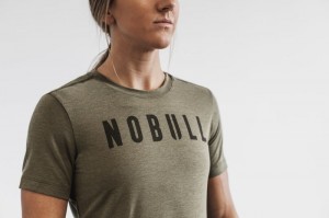 Nobull Slim Fit T-shirts Damen Grün | 12547-JKCB
