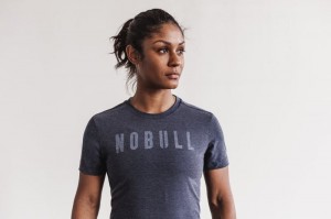 Nobull Slim Fit T-shirts Damen Navy | 78623-MKQD