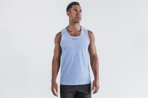 Nobull Textured Muskelshirt Herren Blau | 72580-JRZF