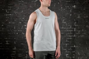 Nobull Textured Muskelshirt Herren Grau | 29516-YFBU