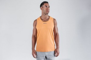Nobull Textured Muskelshirt Herren Orange | 67958-QWYD