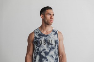 Nobull Tie-Dye Muskelshirt Herren Blau | 43157-IZPW