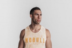 Nobull Tie-Dye Muskelshirt Herren Gelb | 37186-AUPK