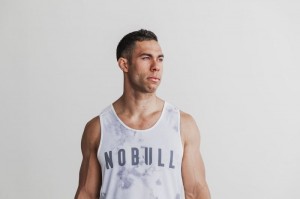 Nobull Tie-Dye Muskelshirt Herren Weiß | 21640-BRDN