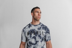Nobull Tie-Dye T-shirts Herren Blau | 81236-RWTL