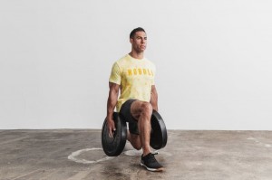 Nobull Tie-Dye T-shirts Herren Gelb | 27436-EZOY