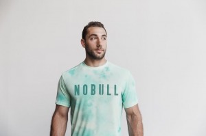 Nobull Tie-Dye T-shirts Herren Türkis | 47213-TGFJ