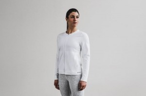 Nobull Twill Zip-Up Jacken Damen Weiß | 40398-QKGN