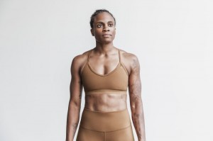 Nobull V-Neck Matte Sport BH Damen Braun | 69512-KLXM
