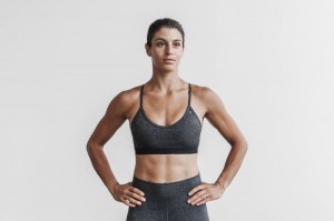 Nobull V-Neck Matte Sport BH Damen Grau | 16507-FHDV