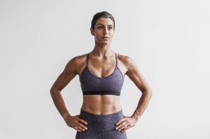 Nobull V-Neck Matte Sport BH Damen Lavendel | 03815-HSNX