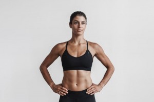 Nobull V-Neck Matte Sport BH Damen Schwarz | 92167-ULRA